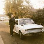 Dad (Derek Leel) with his Austin 1100