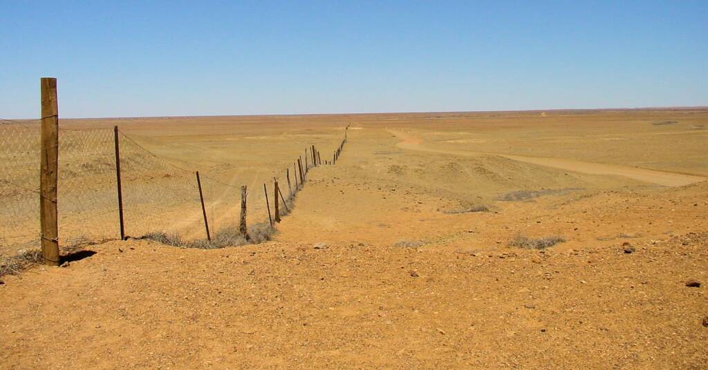 Dog fence near the Breakaways, South Australia
