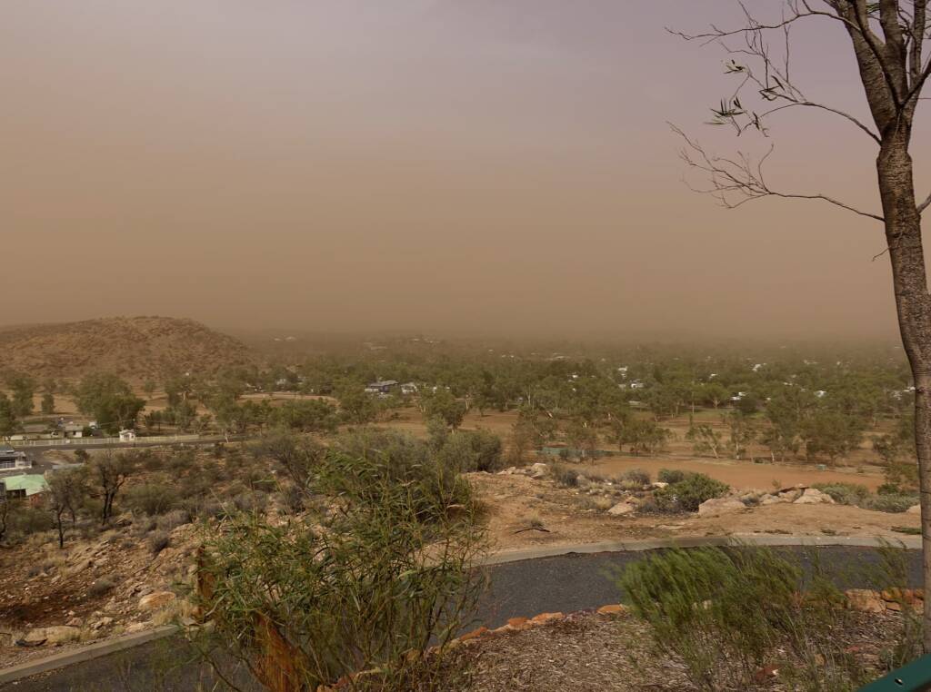 Dust storm over Alice Springs (from Anzac Hill looking north-east), 1 Dec 2020