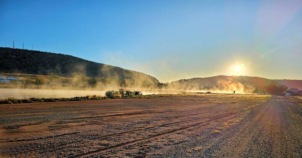 Early morning light at the Alice Springs Sewage Ponds NT (7:45 am June) © Dorothy Latimer