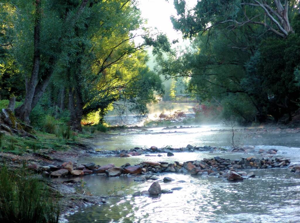 Early morning, the mist was still rising off the Ovens River, Bright, VIC