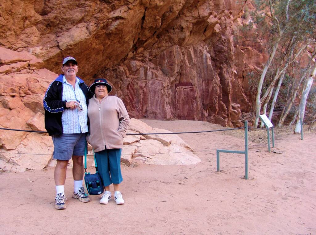 Tourists enjoying family time at Emily Gap (Emily and Jessie Gaps Nature Park), East MacDonnell Ranges