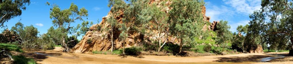 Water running through Emily Gap (Emily and Jessie Gaps Nature Park), East MacDonnell Ranges