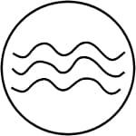 Water symbol (has also been used as symbol for fire)