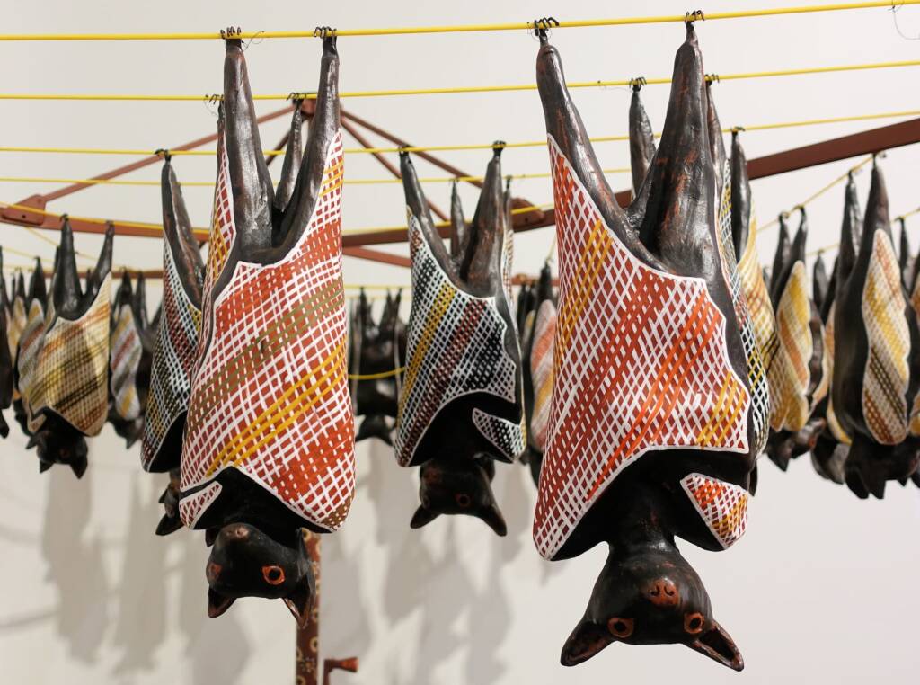 Fruit bats 1991, artist Lin Onus