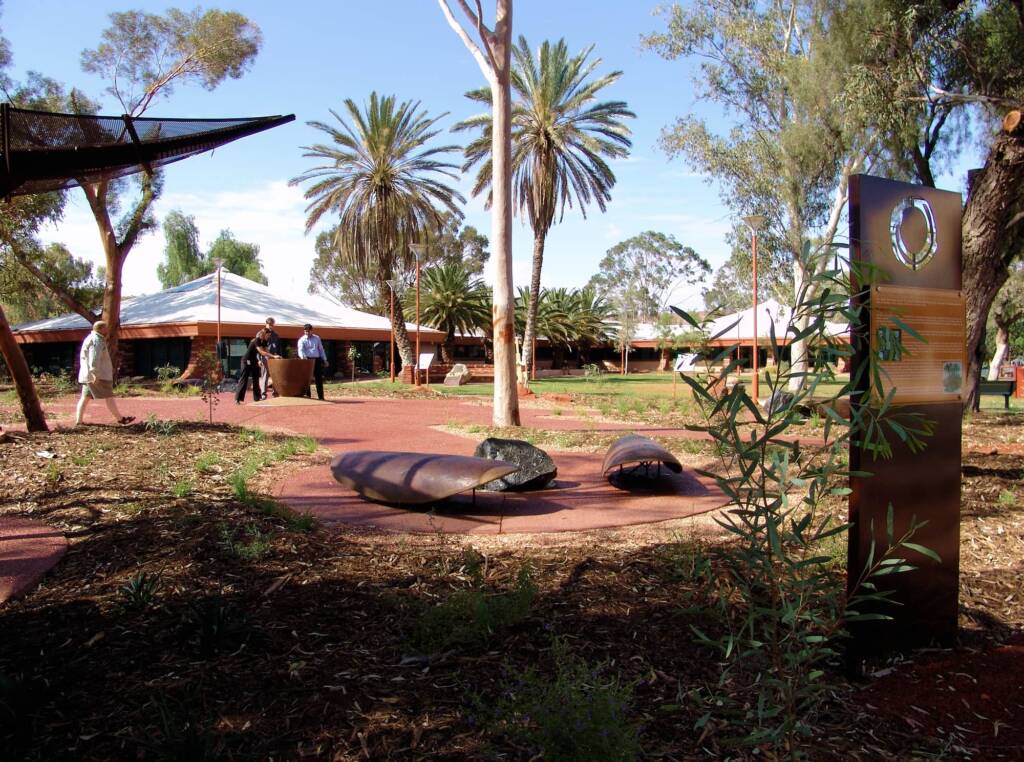 The Gathering Garden seating, corner of Gregory Terrace and Todd Street, Alice Springs NT