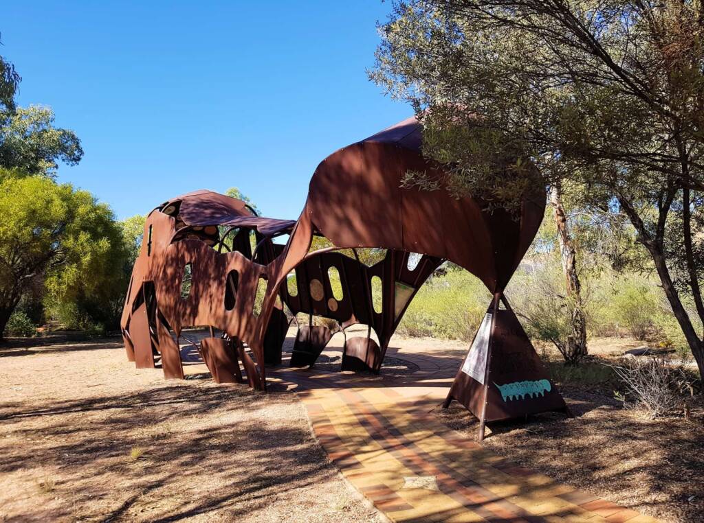 The Yeperenye Sculpture, Araluen Arts Centre, Collaborative public artwork by Dan Murphy and students from the Centre for Appropriate Technology's ATWork program.