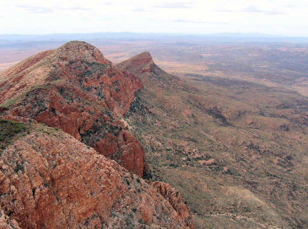 Aerial view over Mount Sonder, West MacDonnell Ranges National Park, NT