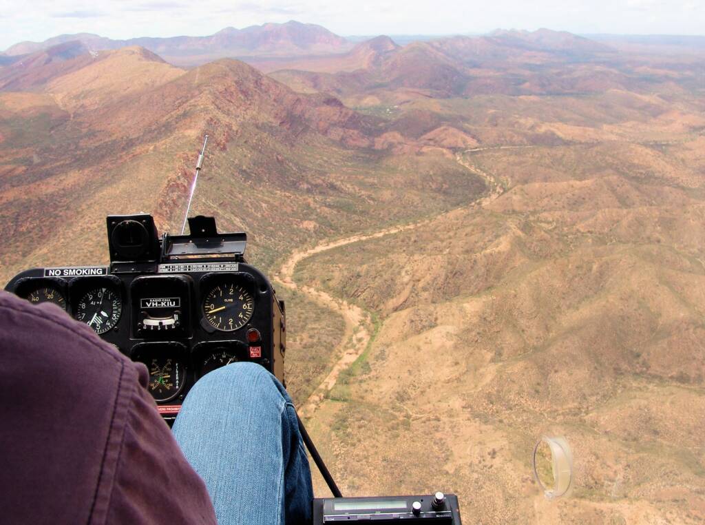Helicopter tour - aerial view over West MacDonnell Ranges National Park, NT