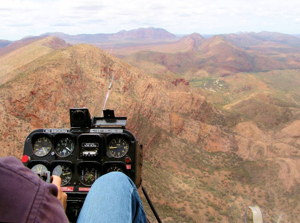 Helicopter tour - aerial view over West MacDonnell Ranges National Park, NT
