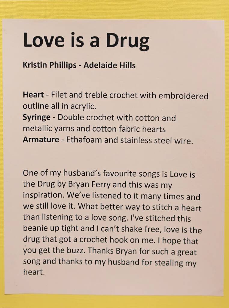 Love is a Drug by Kristin Phillips - Alice Springs Beanie Festival 2022