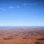 Landscape around Uluru from the air