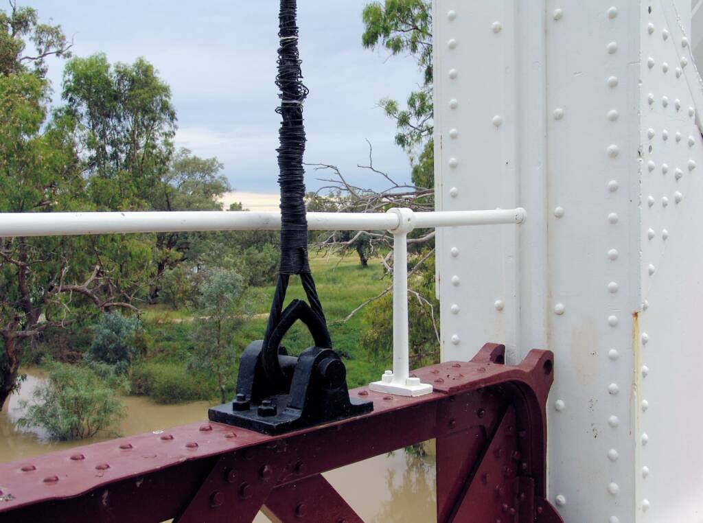Cable component of the bridge mechanism, North Bourke Bridge, NSW.