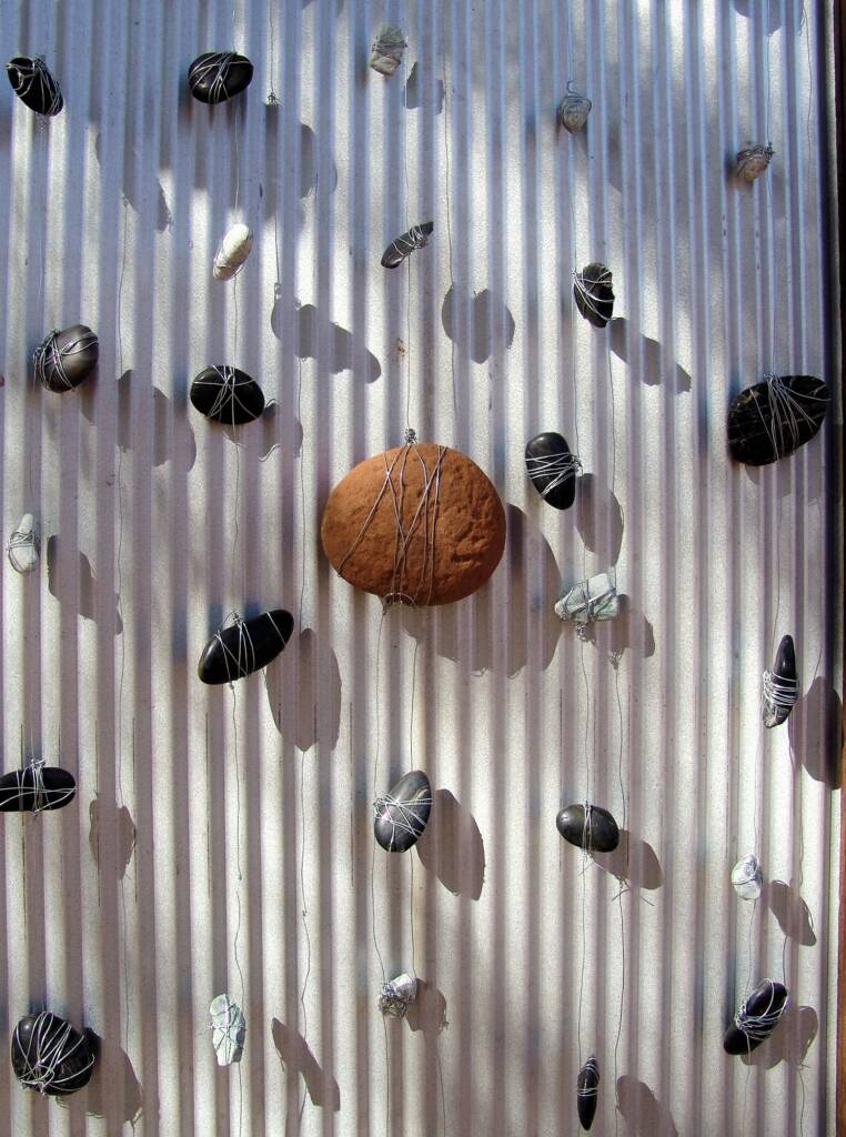 Meeting Place, artist Vicki Skoss - (stone, corrugated iron, wood, wire)