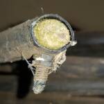 Resin capped nest of the Golden-browed Resin Bee (Megachile aurifrons), Alice Springs, NT