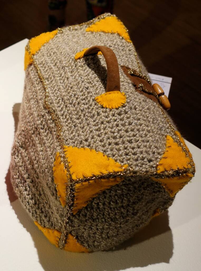 Migrants Trunk by Fay Butt, England, Alice Springs Beanie Festival 2023
