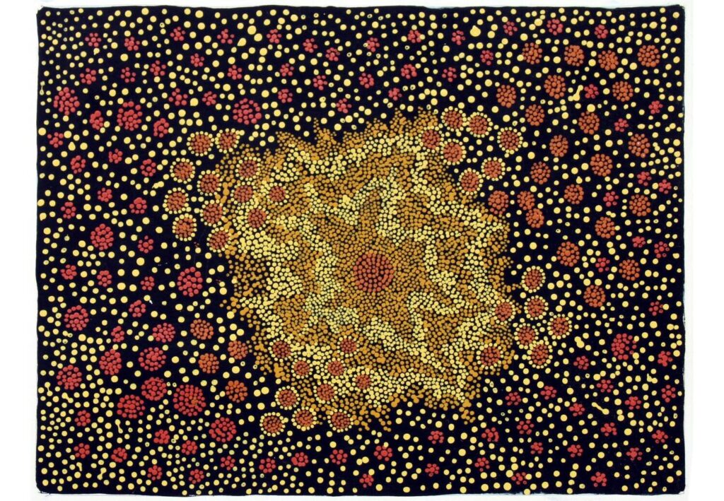 Pirlinyanu - Water Dreaming (2002) 41x31cm (11006JR) by Julie Nangala Robertson (source Gallery Gondwana)