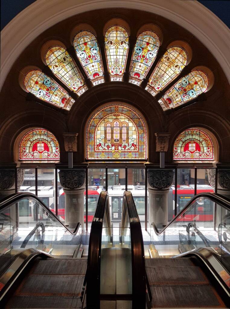 Stained glass windows, Queen Victoria Building, Sydney NSW
