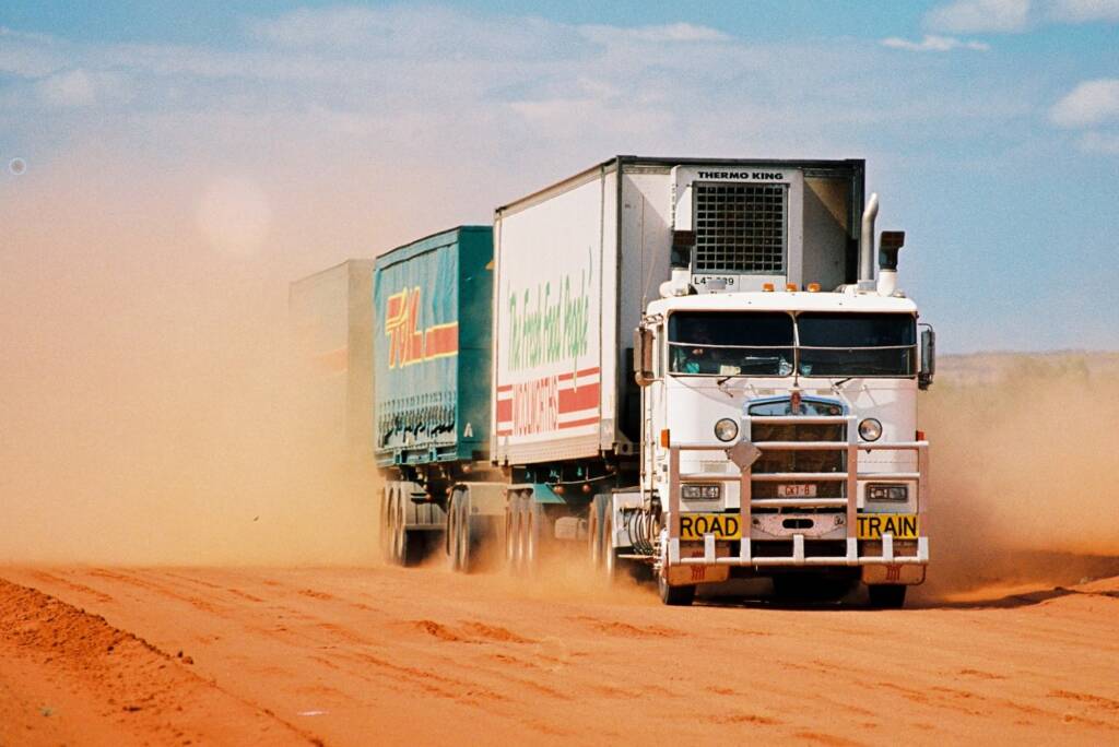 Road Train (on dusty outback road) © Hans Boessum