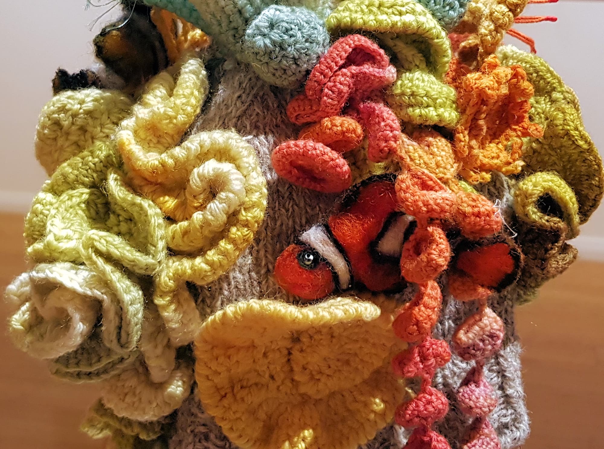 Snorkel Barrier Reef by Lorraine Boomer, Moonta Bay SA, Alice Springs Beanie Festival 2023