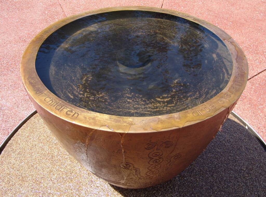 The Central Coolamon Water Feature, The Gathering Garden, Alice Springs NT