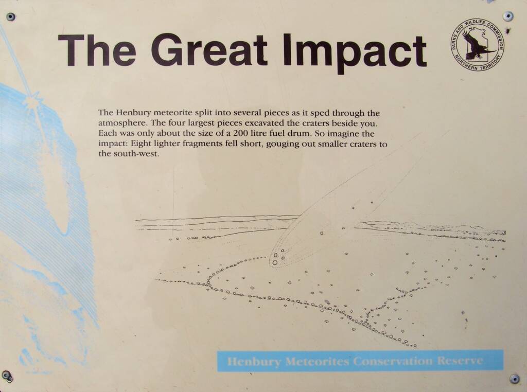 The Great Impact, Henbury Meteorites Conservation Reserve (park signage), NT