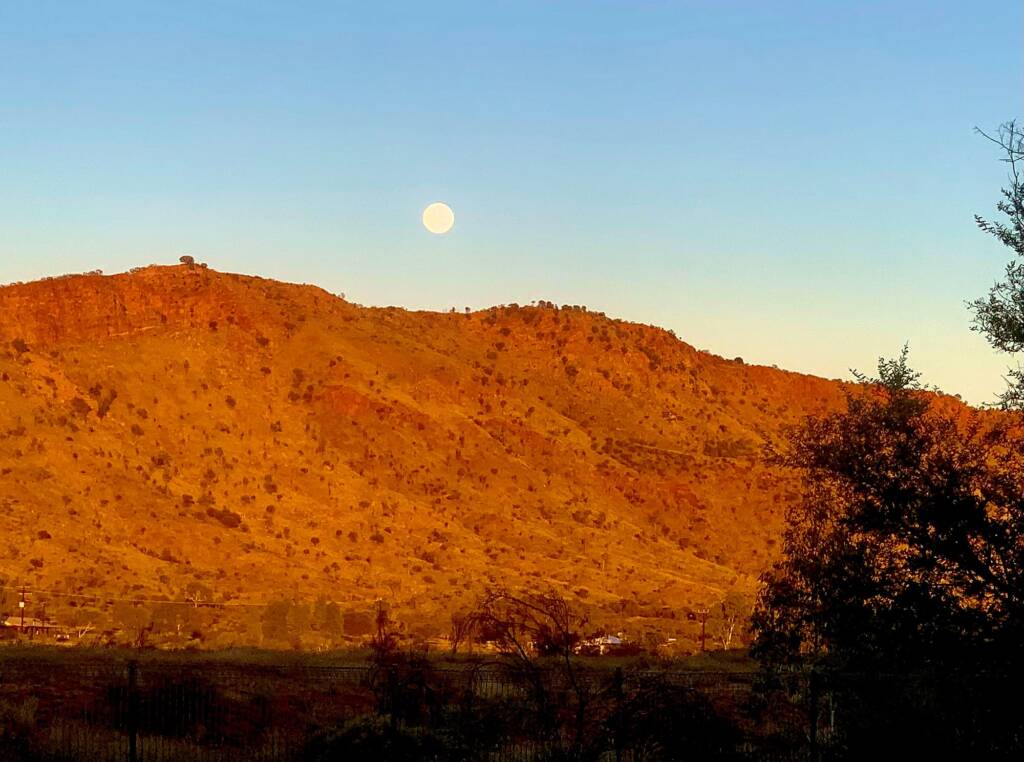 Moon over MacDonnell Ranges