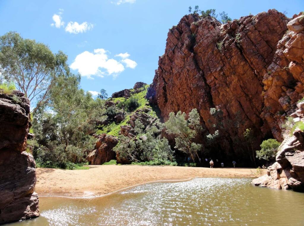 Tourists at Emily Gap (Emily and Jessie Gaps Nature Park), East MacDonnell Ranges
