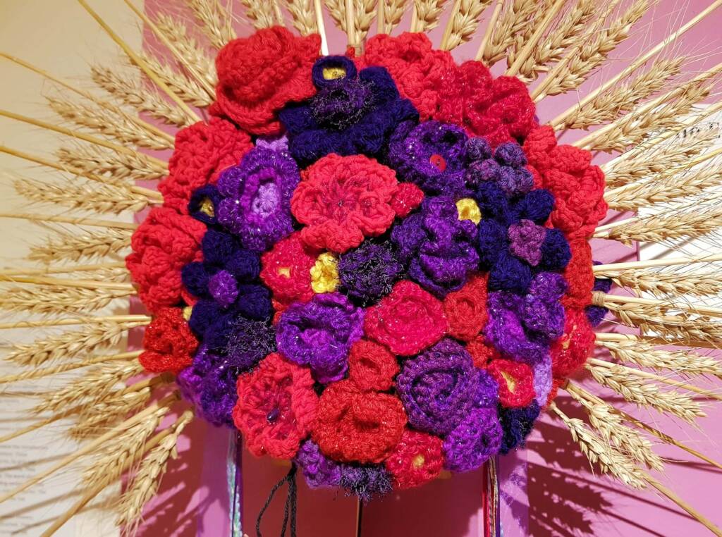Ukranian Flower Crown by Karen Lynch, Nambour QLD, Alice Springs Beanie Festival 2023