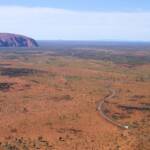 Uluru from the air and the amazing landscape