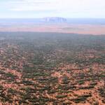 Landscape around Uluru from the air