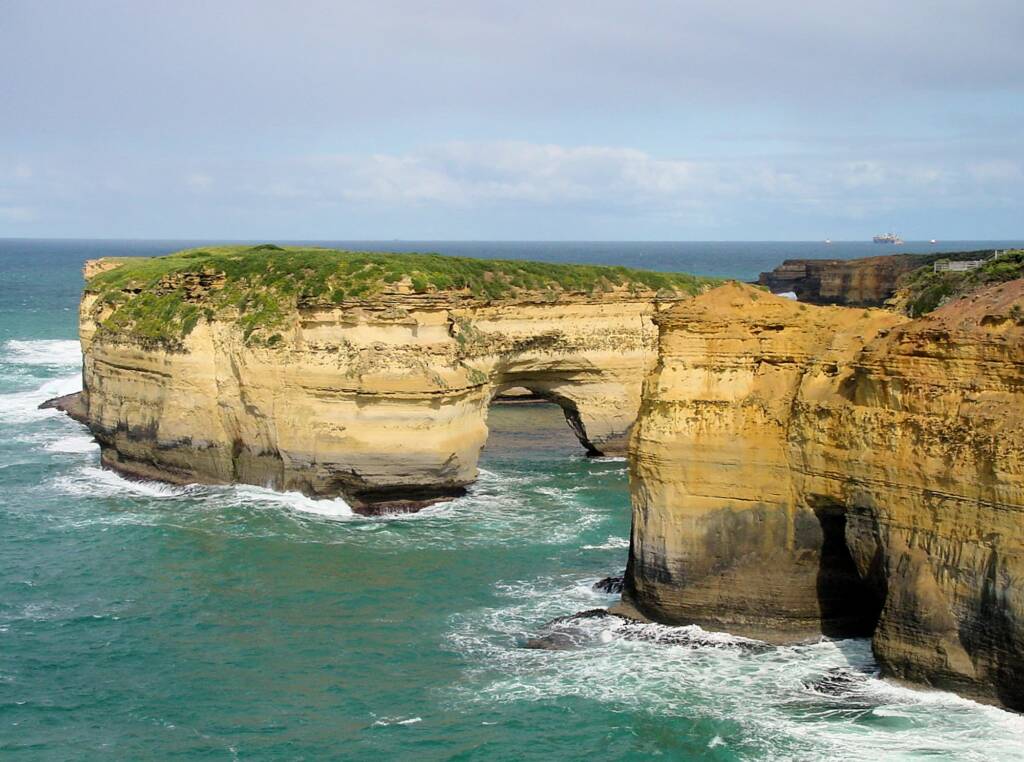 View to Mutton Bird island from Island Arch Lookout, Great Ocean Road, VIC