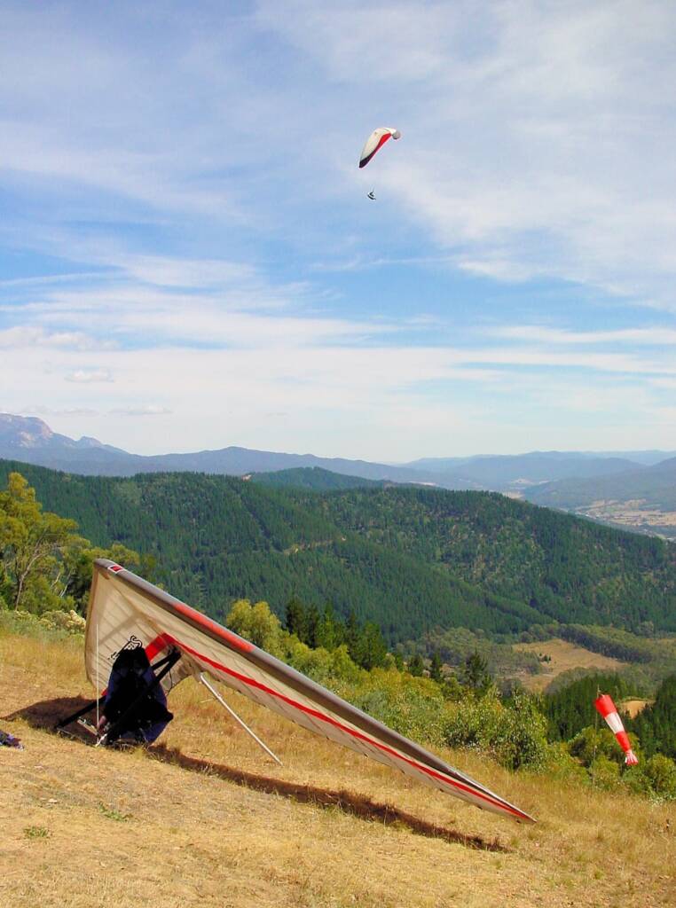 View from Mystic Bowl paragliding and hand-gliding launch area, Bright, VIC