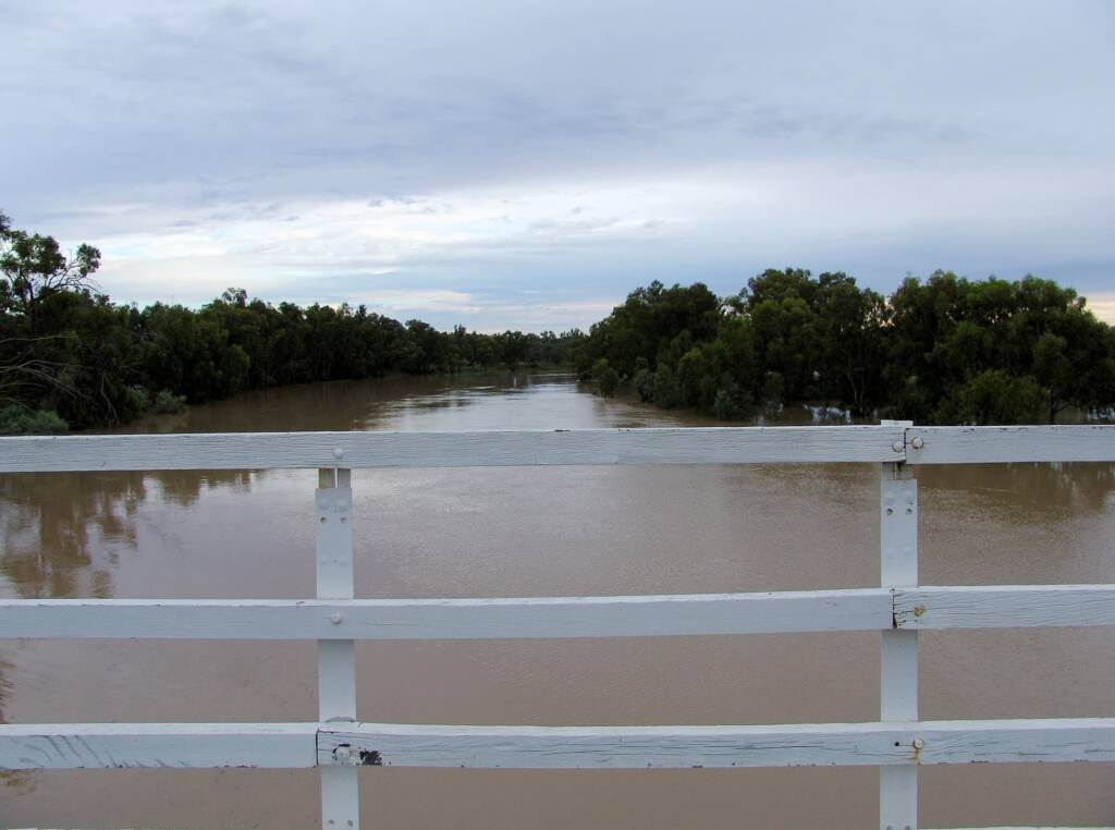 View of the Darling River from the North Bourke Bridge, Bourke, NSW