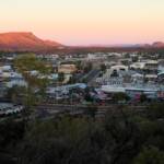 Sunset view west over Alice Springs and beyond