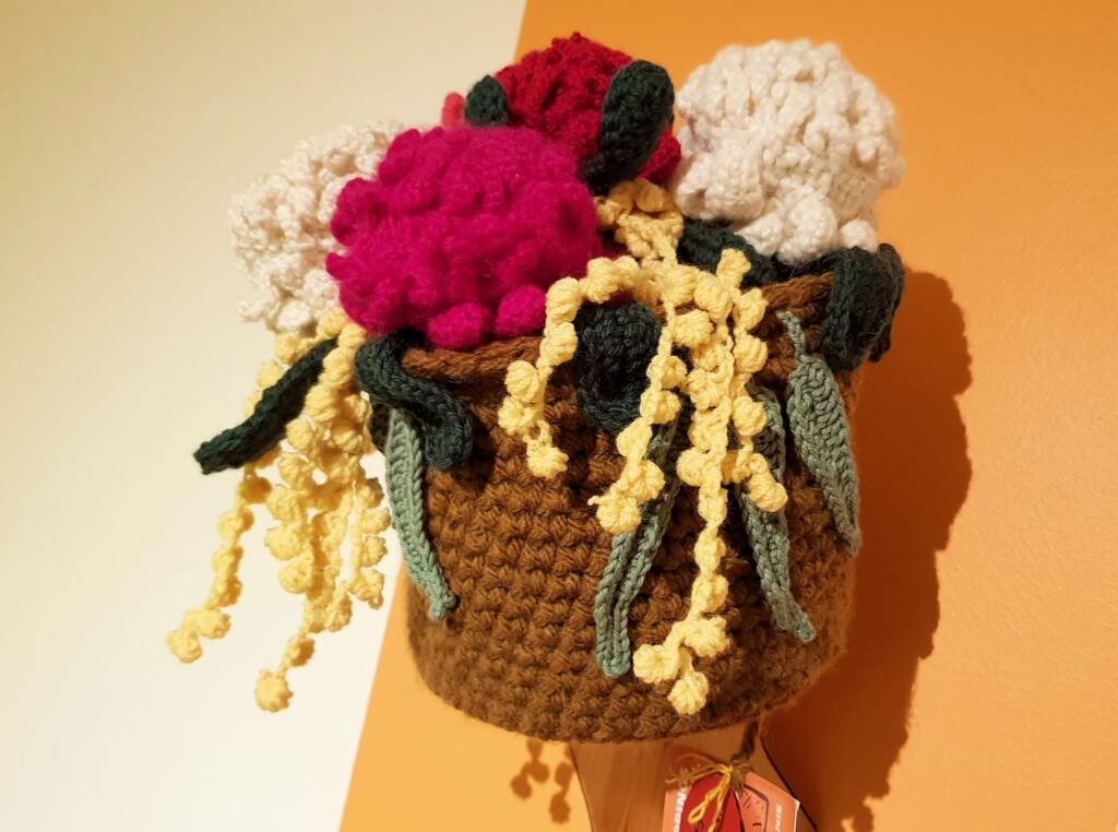 Waratah and Wattle by Naomi To (45 yrs), Adelaide SA, Alice Springs Beanie Festival 2023