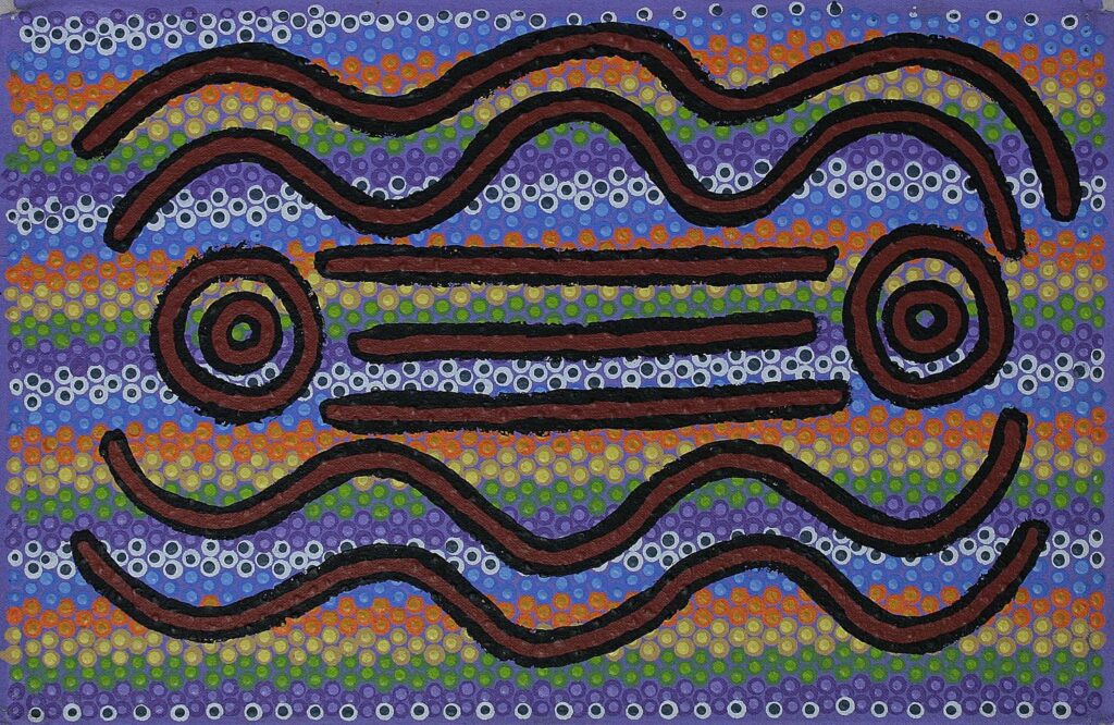 Water Dreaming 30x46cm (13178DE) by Denise Nangala Egan (source Gallery Gondwana)